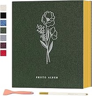 Lanpn Self Adhesive Photo Album Scrapbook 40 Pages, Linen Photos Albums DIY Sticky Magnetic Pages ho