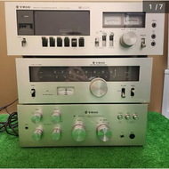 TRIO經典音響系統：KX-5000卡式錄放音機；KT-3300 AM/FM收音機；KA-3100綜合擴大機