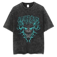 Kaiju No. 8 Men's Summer Street Clothing Hip Hop Size Washed T-Shirt Anime Graphic Printed T-Shirt R