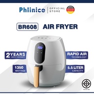 Phlinice 5.5L หม้อทอดไร้มัน หม้อทอดไร้น้ำมัน หม้ออบไรน้ำมัน 5.5L airfryer ระบบหมุนเวียนลมร้อน 360° หม้อมอดไร้มัน EPLD-BR608 One