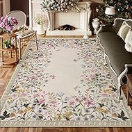 Wonnitar Washable 6x9 Area Rugs, Large Living Room Rug, Non-Slip Soft Floral Rugs for Bedroom, Botan