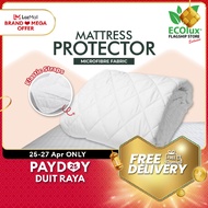 (READY STOCK) ECOlux - Hotel Grade MATTRESS PROTECTOR (Microfiber Fabric Quilted ) Washable Protection &amp; Comfort / QUEEN / KING / SINGLE / SUPER SINGLE