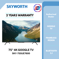 SKYWORTH 75" 4K GOOGLE TV 75SUE7600 [READY STOCK]-SKYWORTH WARRANTY MALAYSIA