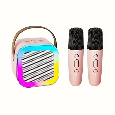 Bluetooth K12 Karaoke Machine Portable 5.3 PA Speaker System with 1-2 Wireless Microphones Home Fami