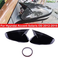 For Hyundai Accent Solaris I30 2012-2016 Car Rearview Side Mirror Cover Wing Cap Exterior Door Sticker Case Trim Carbon Fiber
