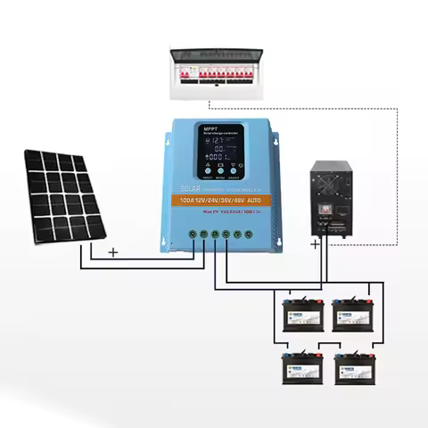 MPPT 60A 80A 100A Solar Charge Controller Auto 12V 24V 36V 48V LCD Display Solar Panel Battery Intel