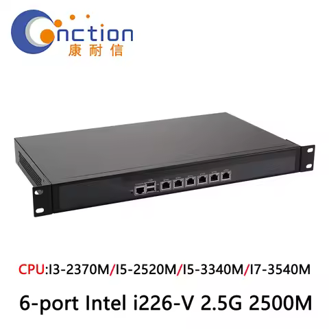 CncTion 1U Firewall Appliance I3-2370M I5-3340M 6x2.5G 2500M AES-NI pfSense OPNsense VPN Router Rack