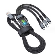 Fast Charging Cable, 100W Umbrella Covered Auto-Disconnect Charging Cord with Integrated 3 Micro USD