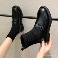 KY-DThin Socks Boots Booties Female Spring and Autumn Boots2023New Body Stocking Dr. Martens Boots Knitted Stretch Leath