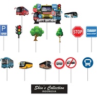 Cake topper Bis om telolet contents 14 pcs