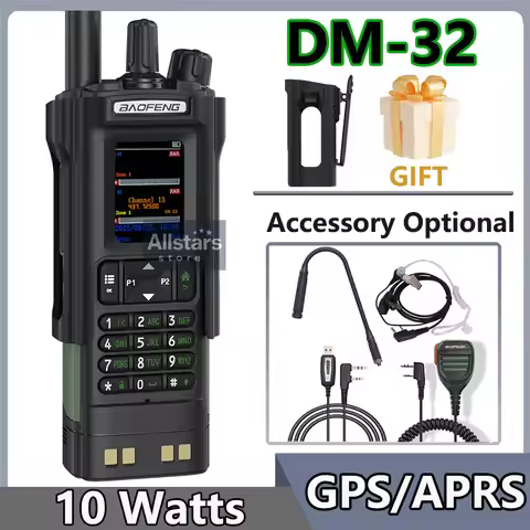 Baofeng DM-32 DMR GPS APRS 10W Analoge Digitale Walkie Talkie GMRS 999 Channel Air Band Two Way Radi