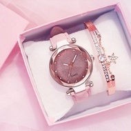 in stock DEYROS Romantic Starry Sky Wrist Watch Bracelet Leather Rhinestone Wrist Watch for Women