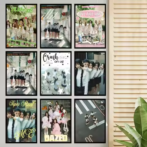 ILLIT Mini Album Concep Self-adhesive Art Poster Retro Kraft Paper Sticker DIY Room Bar Cafe Sticker