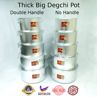 [Kucing] Big Degchi Pot THICK with Lid Double Handle 50cm ~ 70cm Alu Pot Big Degchi Pot Kuali Besar
