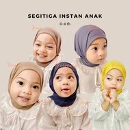 Instant Triangle Hijab for Children 0-4 Years Premium Jersey 50+ Colors | Girls' Hijab Tudung Budak 