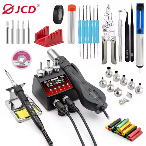 JCD New 8898Pro 2-in-1 Soldering station LCD Display 750W Adjustable Temperature Air Flow Control BG