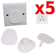 其他品牌 - 5個 香港英式三腳電插頭蓋 兒童安全插座防觸電插頭蓋 防塵保護蓋 拖板拖把嬰兒用品寵物用品