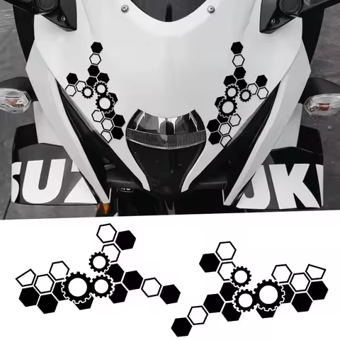 1PC Honeycomb Gear Motorcycle Stickers Motorbike Fairing Helmet Fuel Tank Scooter Deocr for Yamaha S