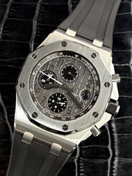 🌈🌈新返貨啦🌈🌈Audemars Piguet Royal Oak Offshore  皇家橡樹離岸型26470ST.OO.A104CR.01 ❤️‍🔥全鋼款石板灰🩶格紋面🖤透底自動46mm🧡連原裝A