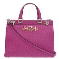 成色極佳 Gucci Zumi 607408 鴕鳥皮紫色兩用手提包 1736 [二手] GUCCI