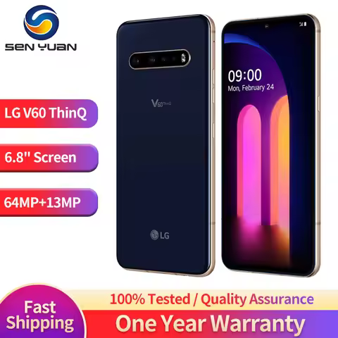 Original Unlocked LG V60 5G ThinQ Moilble Phone V600TM V600VM V600AM 6.8 Android SamrtPhone 8GB RAM 