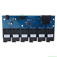 amonoqa 100M PCBA Board Fiber Optics Media Converters 2 RJ45 to 6SC Optics Connection 1310nm 1550nm 