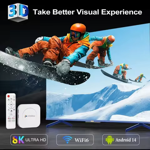 H96 MAX M1 PLUS Rockchip RK3528 Smart Android 14 Smart TV Box 4GB 128GB Wifi6 BT5.4 4K HD Gogle Voic