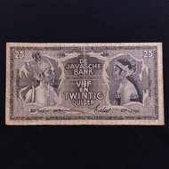 Uang Kuno 25 Gulden Wayang ttd Praasterink Tahun 1935 - EP 04990