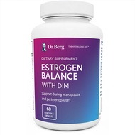 Dr. Berg DIM Supplement Estrogen Balance 60 Capsules - Original Estrogen Supplement for Women with Diindolylmethane for Menstrual Symptoms &amp; Menopause Relief &amp; Black Pepper for Enhanced Absorption