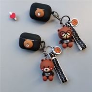 Jabra Elite 3/Active 85T/75T/65T Protective Case Cute Cartoon Brown Bear Wireless Bluetooth Headset Case Jabra Earphone Silicone Anti-fall Soft Casing Cover