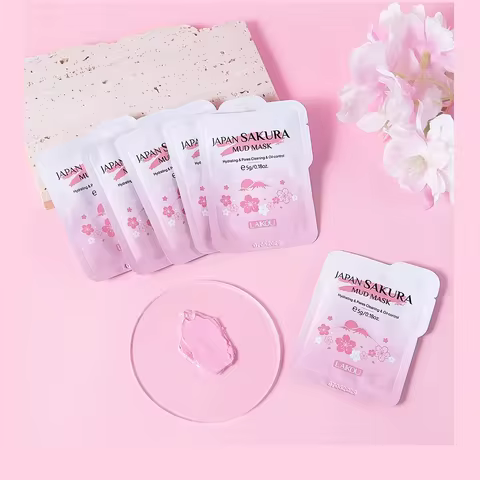 Oil Control Mud Mask 10pcs Sakura Eggplant Extract Pore Minimizer Deep Cleaner Moisturizing Cleansin