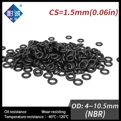 50 PCS / Lot Nitrile Rubber O-ring Black NBR 70A CS 1.5mm OD4/4.5/5/5.5/6/6.5/7/7.5/8/8.5/9/9.5/10/1