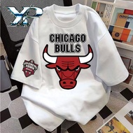 Penghantaran 24 Jam Baju T Kasual Trendi Corak Chicago Bulls
