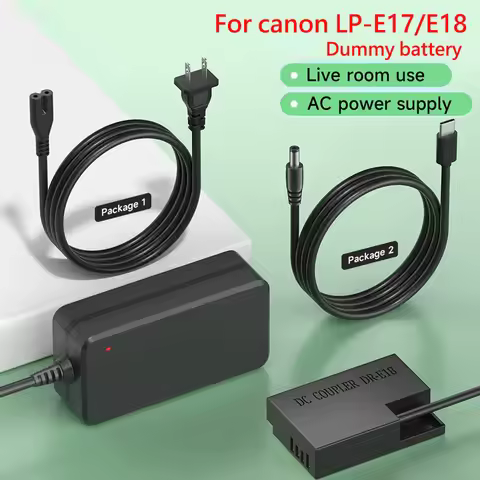 LP-E18/E17 LP E17 Dummy Battery DR-E18 Type-C/AC Power Adapte for Canon EOS 200D M3 M6 750D 760D T6i
