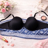 C& Women's Strapless Half Cup Bra. Underwire Bra BIG Size . BLACK . 42C - HPH