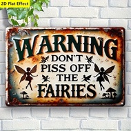 2D Flat Country Sign Don't Piss Off The Fairy 15x20cm Garden Home Cafe Decor Meaningful Gift