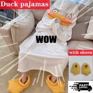 NEW Sleeping Duck Pajamasmulti-purpose pajamas shawl blankets sleeping bags Cute Funny Ducks Unisex Couple Thin Flannel (Send Duck shoes)
