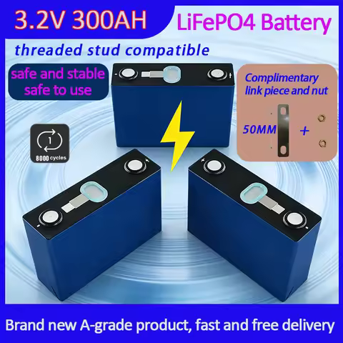 New 2026 3.2V 300AH LiFePO4 Battery Rechargeable Cells for Solar Energy DIY Lithium Battery Pack Hom