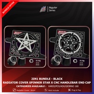 NSA - BUNDLING RADIATOR COVER SPINNER STAR + CNC HANDLE BAR END | VARIO/CLICK/PCX/ADV/ADV/GIORNO 160