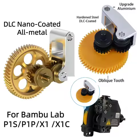Upgrade Hardened Steel Extruder Gear Assembly ForBambu Lab X1/X1C/P1P/P1S 3D Printer All MetalRNCNan