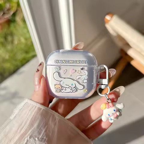 Earphone Case For Airpods 1 2 3 4 Pro 2 3 Cute Sanrio Cinnamoroll Wireless Bluetooth Headset Protect