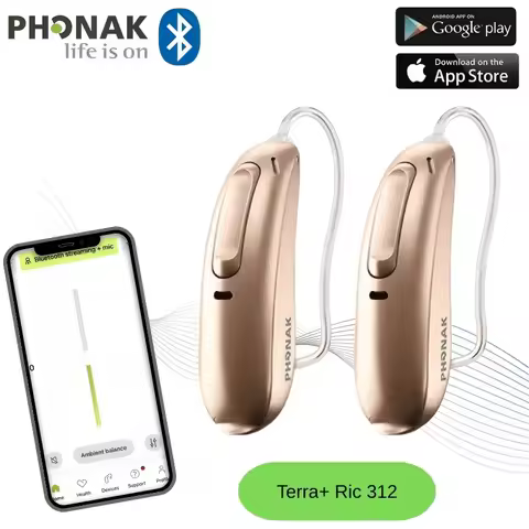 Phonak Digital Terra+RIC-312 Multi-Channel Hearing Aid Computer Programmable 312 Battery for Mild to