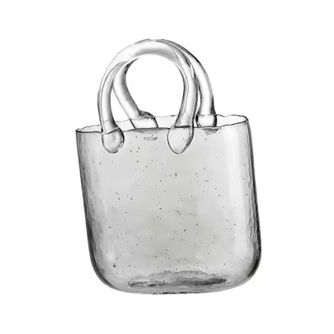 Glass Flower Vase Flowerpot Handbag Shape for Living Room Kitchen