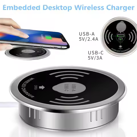 Built in Desktop Device Qi Fast Wireless Charger 15W 10W 7.5W Quick Charger 3.0 Embedded Caricabatte
