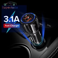 2in1 Dual USB 3.1A Fast Charging Car Charger 3.0 Car Charger 12V 24V USB Car Adapter