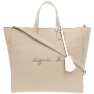 成色極佳的 agnes b. 皮革米色兩用手提包 0760 [二手] agnes b.