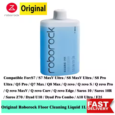 Original Roborock Floor Cleaning Solution 1L for S8 MaxV Ultra S8 Pro Ultra S7 Maxv Ultra Qrevo Curv