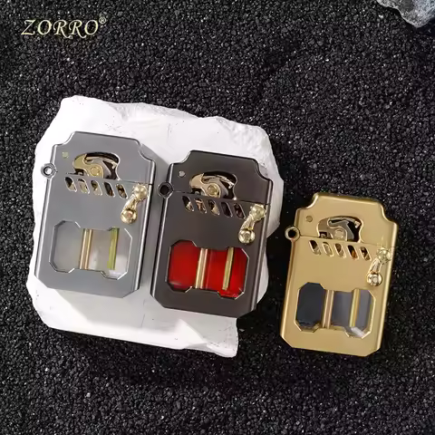 ZORRO Creative Personality Open Flame Kerosene Lighter Mecha Transparent Warehouse Ejector Ignition 