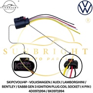 VOLKSWAGEN / AUDI / LAMBORGHINI / BENTLEY / EA888 GEN 3 IGNITION PLUG COIL SOCKET ( 4 PIN ) 4D097199