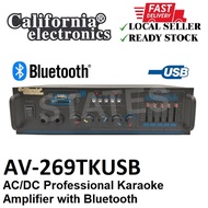 California Electronics AV-269TKUSB AC/DC Pro. Karaoke Amplifier with Bluetooth